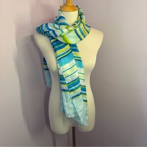 Talbots Blue and Green Striped Scarf
